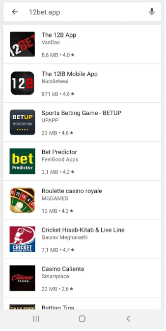 ứng dụng mobile 12bet